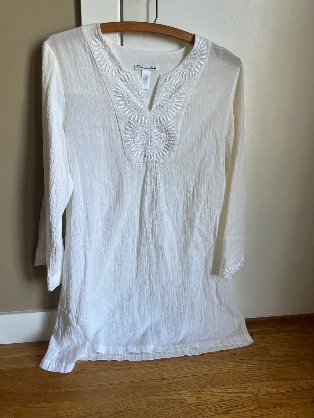 Oscar de la Renta Embroidered Swim Tunic /Coverup